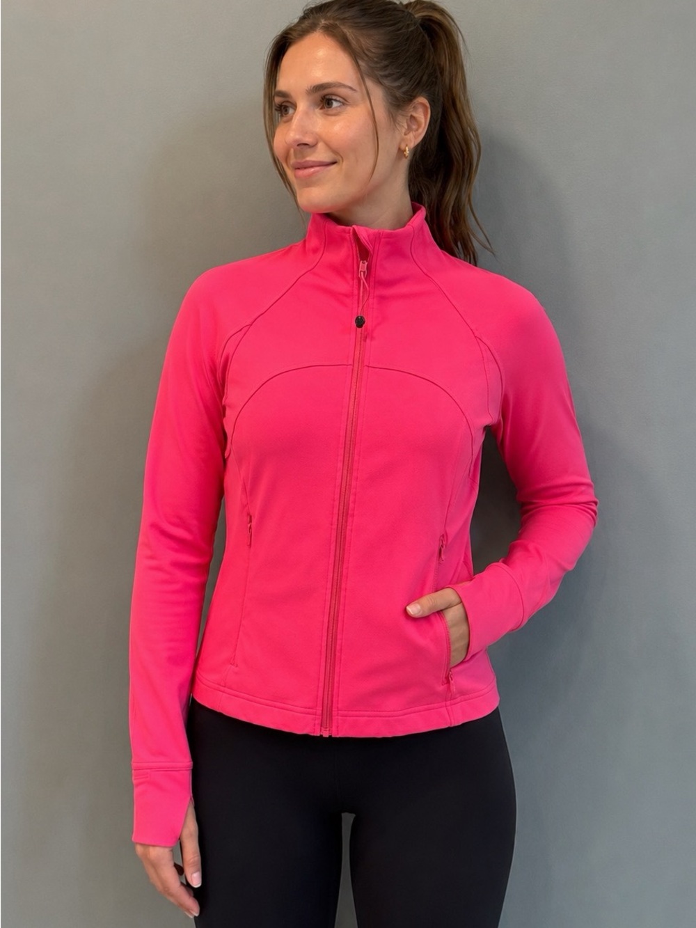 Lululemon Nulu Crop Define Jacket in Pink.
